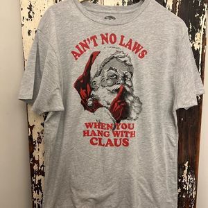 Holiday Time Gray Santa Graphic Tee